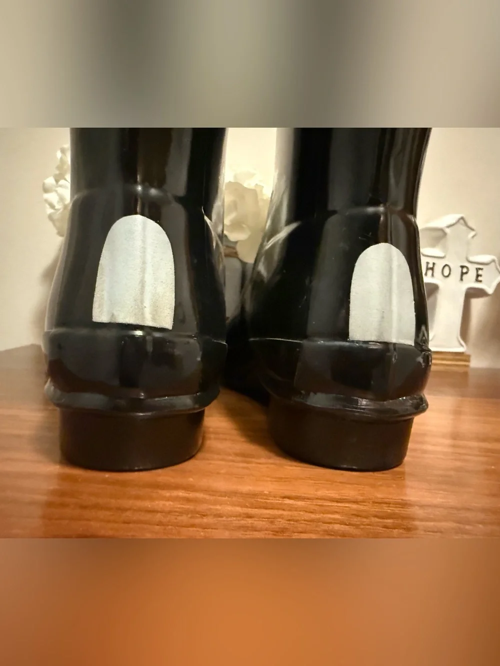 Hunter Kids Black Gloss Tall Rain Boots girls size 6